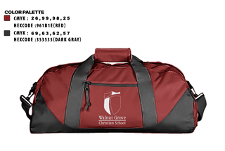 Duffle Bag, Walnut Grove Christian School, Spirit Store, Teamtime, Team time, sublimation, custom sports apparel, team uniforms, spirit wear, spiritwear, sports uniforms, custom shirts, team store, custom team store, fundraiser sports, apparel fundraiser