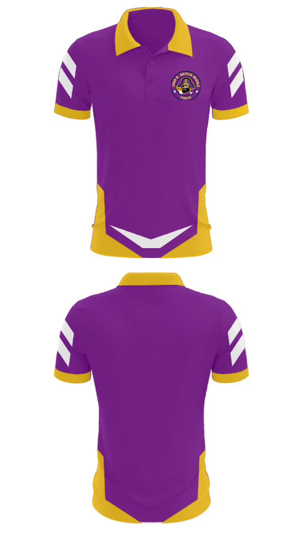 Short Sleeve Performance Polo, John Griffin Middle School Basketball, Men's Basketball, Teamtime, Team time, sublimation, custom sports apparel, team uniforms, spirit wear, spiritwear, sports uniforms, custom shirts, team store, custom team store, fundraiser sports, apparel fundraiser