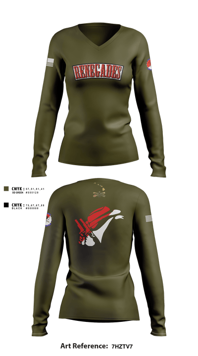 2-6 Cav Alpha troop Renegades 57667590 Women's Long Sleeve V-neck Shirt - 9