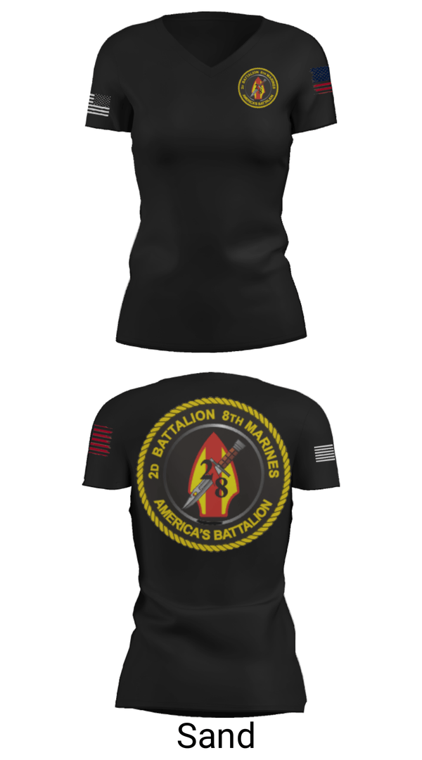 Women's Short Sleeve Vneck Shirt, , Marines, Teamtime, Team time, sublimation, custom sports apparel, team uniforms, spirit wear, spiritwear, sports uniforms, custom shirts, team store, custom team store, fundraiser sports, apparel fundraiser
