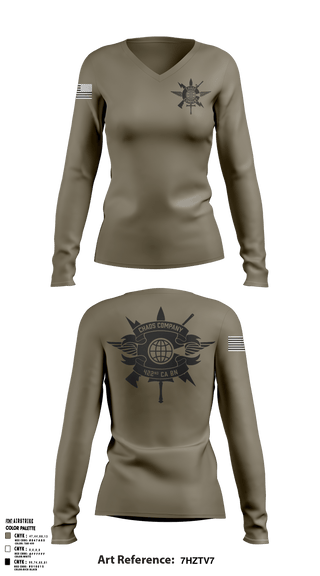 Women's Long Sleeve Vneck Shirt, , Army, Teamtime, Team time, sublimation, custom sports apparel, team uniforms, spirit wear, spiritwear, sports uniforms, custom shirts, team store, custom team store, fundraiser sports, apparel fundraiser