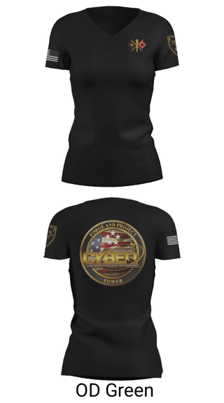 Women's Short Sleeve Vneck Shirt, , Army, Teamtime, Team time, sublimation, custom sports apparel, team uniforms, spirit wear, spiritwear, sports uniforms, custom shirts, team store, custom team store, fundraiser sports, apparel fundraiser