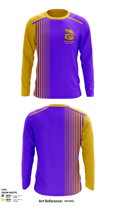 Showalter Middle School Wrestling 32132002 Long Sleeve Rash Guard Shirt - 1