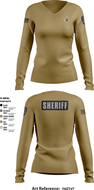Women's Long Sleeve Vneck Shirt, , Police, Teamtime, Team time, sublimation, custom sports apparel, team uniforms, spirit wear, spiritwear, sports uniforms, custom shirts, team store, custom team store, fundraiser sports, apparel fundraiser