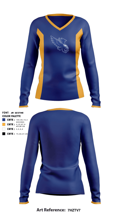 Factoryville Christian School 38098854 Women's Long Sleeve V-neck Shirt - 6