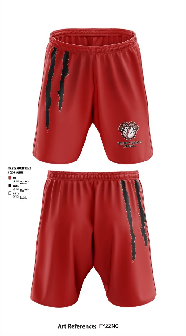 Athletic Shorts With Pockets, Wilson Wildcats Softball, Softball, Teamtime, Team time, sublimation, custom sports apparel, team uniforms, spirit wear, spiritwear, sports uniforms, custom shirts, team store, custom team store, fundraiser sports, apparel fundraiser