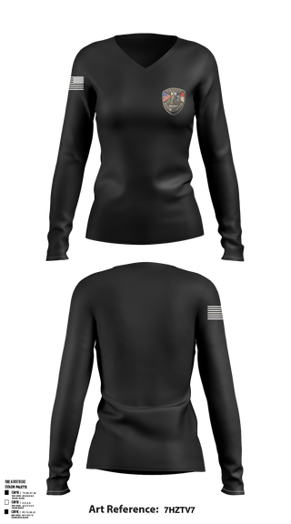 Women's Long Sleeve Vneck Shirt, K9 Unit, Police, Teamtime, Team time, sublimation, custom sports apparel, team uniforms, spirit wear, spiritwear, sports uniforms, custom shirts, team store, custom team store, fundraiser sports, apparel fundraiser