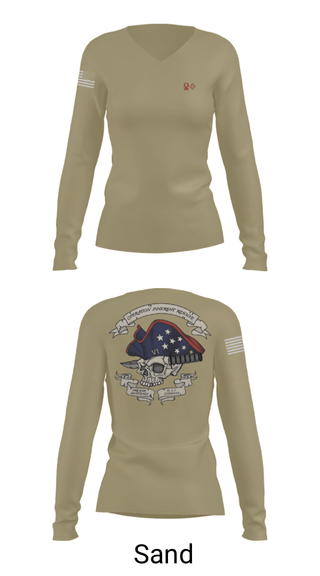 Women's Long Sleeve Vneck Shirt, , Army, Teamtime, Team time, sublimation, custom sports apparel, team uniforms, spirit wear, spiritwear, sports uniforms, custom shirts, team store, custom team store, fundraiser sports, apparel fundraiser