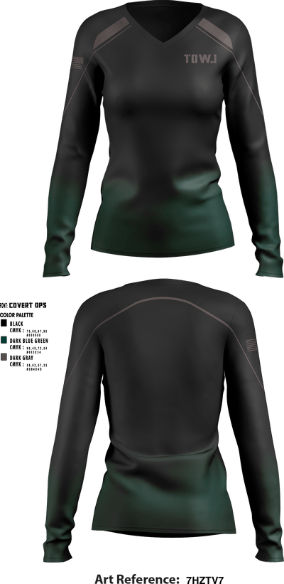 TOWJ 88248577 Women's Long Sleeve V-neck Shirt - 1