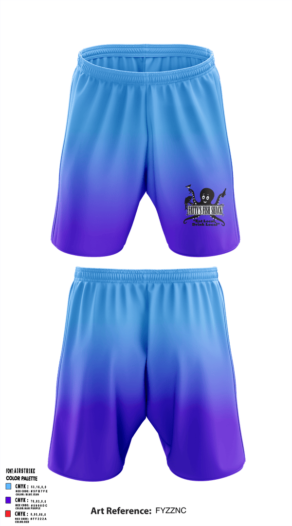 Athletic Shorts With Pockets, Fatty’s Fish Shack, , Teamtime, Team time, sublimation, custom sports apparel, team uniforms, spirit wear, spiritwear, sports uniforms, custom shirts, team store, custom team store, fundraiser sports, apparel fundraiser