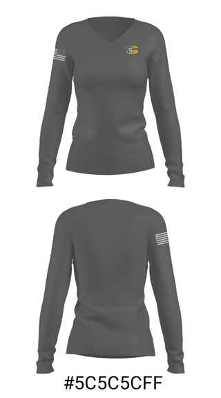 Women's Long Sleeve Vneck Shirt, Garner Junior High School Golf, Golf, Teamtime, Team time, sublimation, custom sports apparel, team uniforms, spirit wear, spiritwear, sports uniforms, custom shirts, team store, custom team store, fundraiser sports, apparel fundraiser