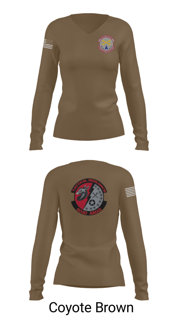 Women's Long Sleeve Vneck Shirt, , Air Force, Teamtime, Team time, sublimation, custom sports apparel, team uniforms, spirit wear, spiritwear, sports uniforms, custom shirts, team store, custom team store, fundraiser sports, apparel fundraiser