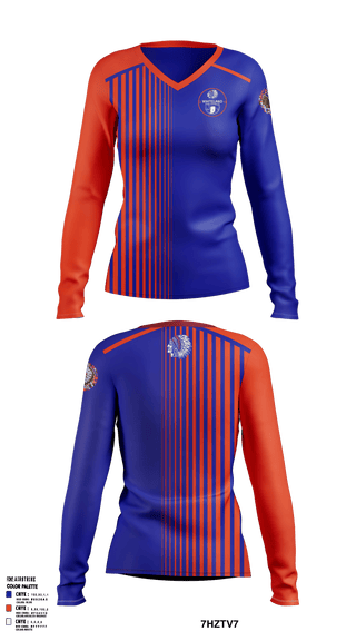 Women's Long Sleeve Vneck Shirt, Whiteland Community High School Volleyball, Men's Volleyball, Teamtime, Team time, sublimation, custom sports apparel, team uniforms, spirit wear, spiritwear, sports uniforms, custom shirts, team store, custom team store, fundraiser sports, apparel fundraiser