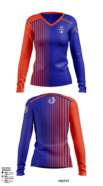 Whiteland Community High School Volleyball 82178540 Women's Long Sleeve V-neck Shirt - 1