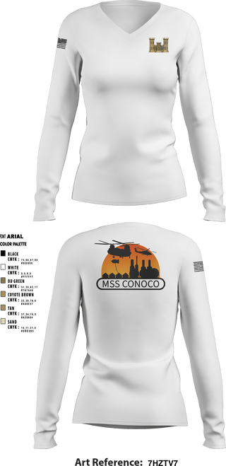 Women's Long Sleeve Vneck Shirt, , Army, Teamtime, Team time, sublimation, custom sports apparel, team uniforms, spirit wear, spiritwear, sports uniforms, custom shirts, team store, custom team store, fundraiser sports, apparel fundraiser
