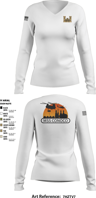 MSSC Essayons 2 48058860 Women's Long Sleeve V-neck Shirt - 2