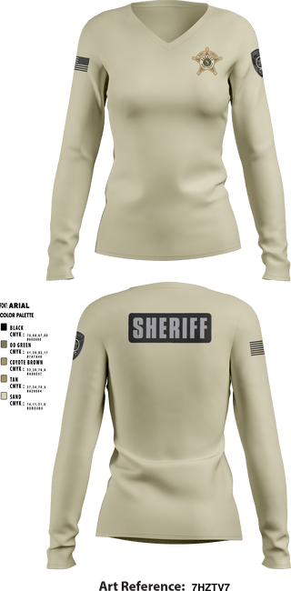 Women's Long Sleeve Vneck Shirt, , Police, Teamtime, Team time, sublimation, custom sports apparel, team uniforms, spirit wear, spiritwear, sports uniforms, custom shirts, team store, custom team store, fundraiser sports, apparel fundraiser