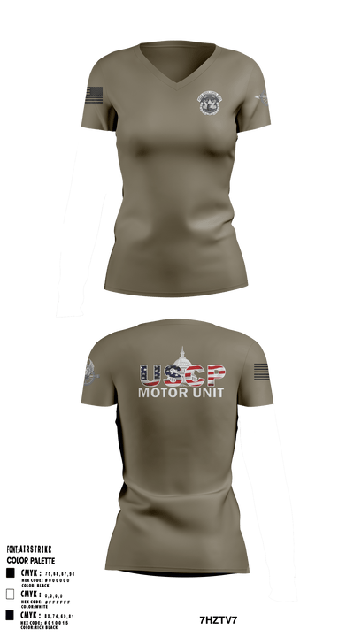 UHPD 5247923 Women's Short Sleeve V-neck Shirt - 51