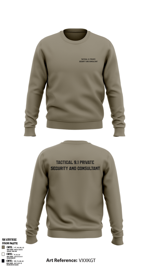 Crew Neck Sweatshirt, Tactical 9.1 Private Security and Security consultant, Police, Teamtime, Team time, sublimation, custom sports apparel, team uniforms, spirit wear, spiritwear, sports uniforms, custom shirts, team store, custom team store, fundraiser sports, apparel fundraiser