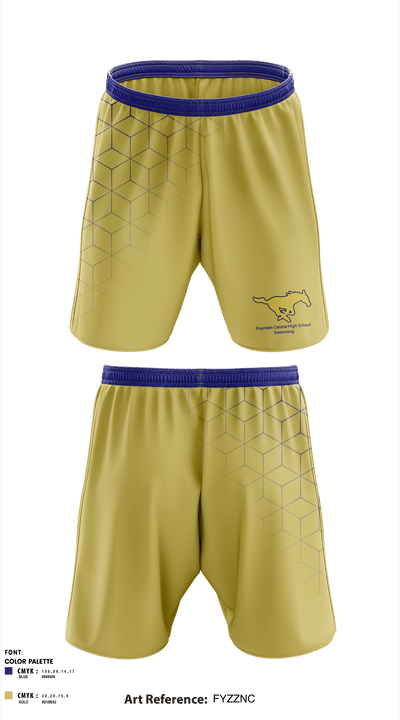 Fountain Central High School Swimming 83711892 Athletic Shorts With Pockets - 1