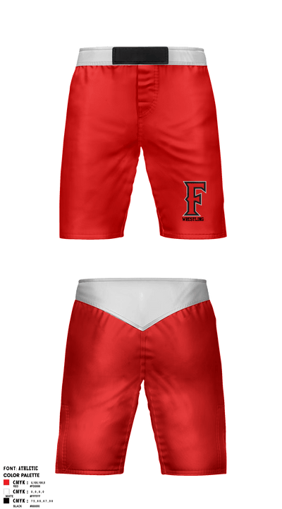Frontier Senior High School Wrestling 68856248 Fight Shorts - 2