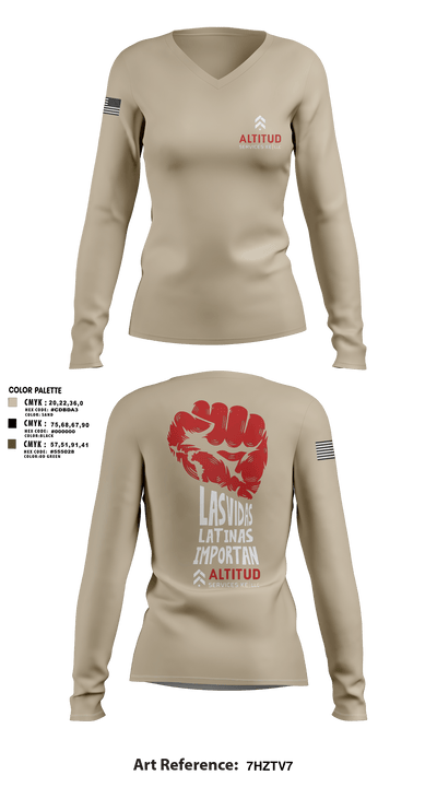 Altitud Services 64389490 Women's Long Sleeve V-neck Shirt - 1