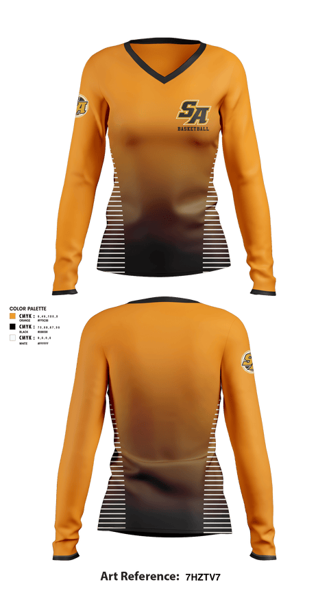 Women's Long Sleeve Vneck Shirt, Saint Anthony'S High School Basketball, Women's Basketball, Teamtime, Team time, sublimation, custom sports apparel, team uniforms, spirit wear, spiritwear, sports uniforms, custom shirts, team store, custom team store, fundraiser sports, apparel fundraiser