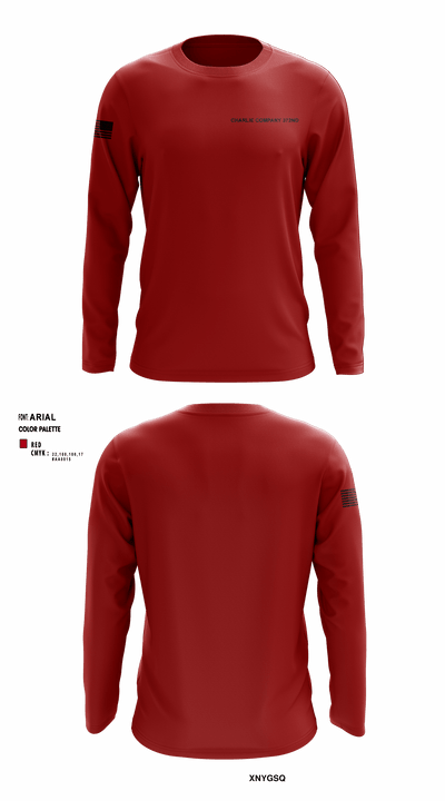 Charlie Company 372ND 97755077 Long Sleeve Performance Shirt - 1