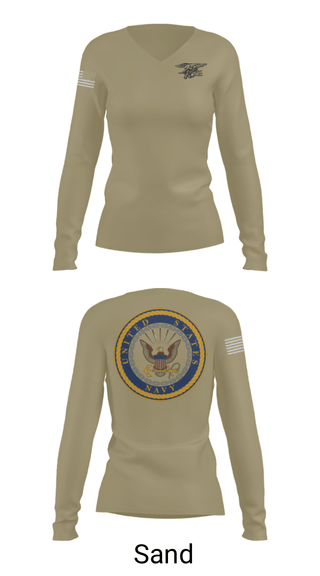 Women's Long Sleeve Vneck Shirt, , Navy, Teamtime, Team time, sublimation, custom sports apparel, team uniforms, spirit wear, spiritwear, sports uniforms, custom shirts, team store, custom team store, fundraiser sports, apparel fundraiser