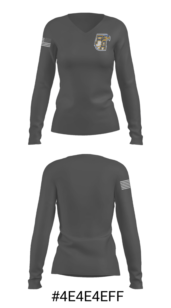 Women's Long Sleeve Vneck Shirt, Fayetteville Academy Cross Country, Cross Country, Teamtime, Team time, sublimation, custom sports apparel, team uniforms, spirit wear, spiritwear, sports uniforms, custom shirts, team store, custom team store, fundraiser sports, apparel fundraiser