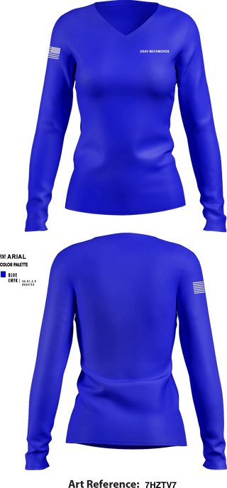Women's Long Sleeve Vneck Shirt, USAV MATAMOROS, Army, Teamtime, Team time, sublimation, custom sports apparel, team uniforms, spirit wear, spiritwear, sports uniforms, custom shirts, team store, custom team store, fundraiser sports, apparel fundraiser