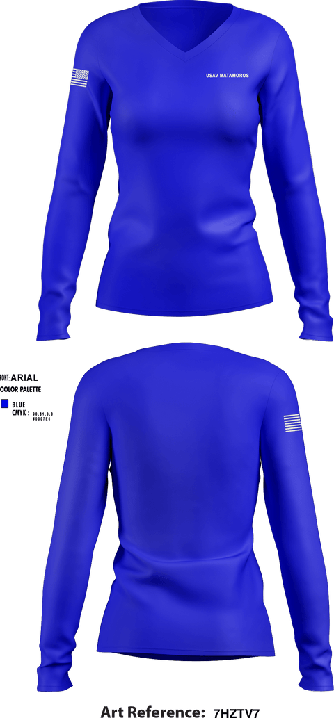 Women's Long Sleeve Vneck Shirt, USAV MATAMOROS, Army, Teamtime, Team time, sublimation, custom sports apparel, team uniforms, spirit wear, spiritwear, sports uniforms, custom shirts, team store, custom team store, fundraiser sports, apparel fundraiser
