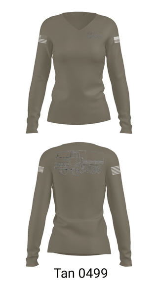 Women's Long Sleeve Vneck Shirt, , Army, Teamtime, Team time, sublimation, custom sports apparel, team uniforms, spirit wear, spiritwear, sports uniforms, custom shirts, team store, custom team store, fundraiser sports, apparel fundraiser