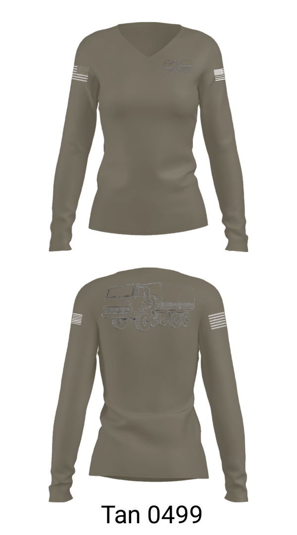 Women's Long Sleeve Vneck Shirt, , Army, Teamtime, Team time, sublimation, custom sports apparel, team uniforms, spirit wear, spiritwear, sports uniforms, custom shirts, team store, custom team store, fundraiser sports, apparel fundraiser