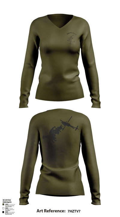 Platoon 2-1-1 26077523 Women's Long Sleeve V-neck Shirt - 53