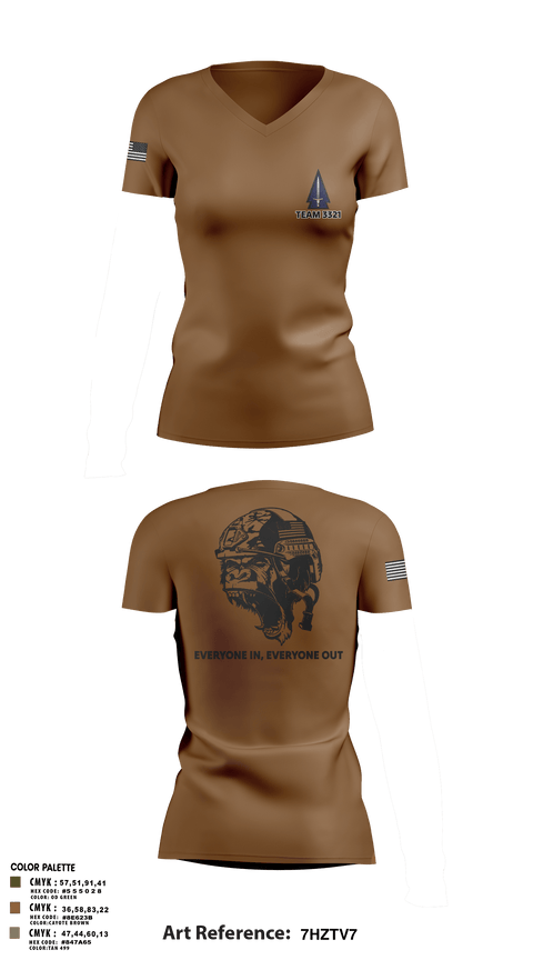 Women's Short Sleeve Vneck Shirt, 3rd SFAB, Army, Teamtime, Team time, sublimation, custom sports apparel, team uniforms, spirit wear, spiritwear, sports uniforms, custom shirts, team store, custom team store, fundraiser sports, apparel fundraiser