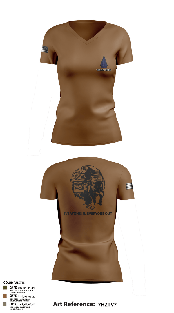 Women's Short Sleeve Vneck Shirt, 3rd SFAB, Army, Teamtime, Team time, sublimation, custom sports apparel, team uniforms, spirit wear, spiritwear, sports uniforms, custom shirts, team store, custom team store, fundraiser sports, apparel fundraiser