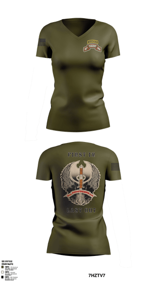 Women's Short Sleeve Vneck Shirt, , Army, Teamtime, Team time, sublimation, custom sports apparel, team uniforms, spirit wear, spiritwear, sports uniforms, custom shirts, team store, custom team store, fundraiser sports, apparel fundraiser