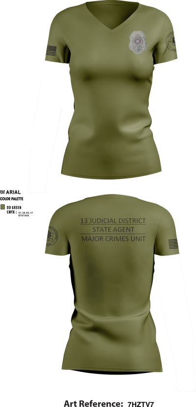 District 13 TF 92193766 Women's Short Sleeve V-neck Shirt - 4
