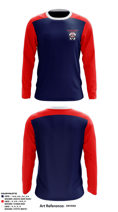 Arizona District 6 Little League Baseball 81927694 Long Sleeve Performance Shirt - 36