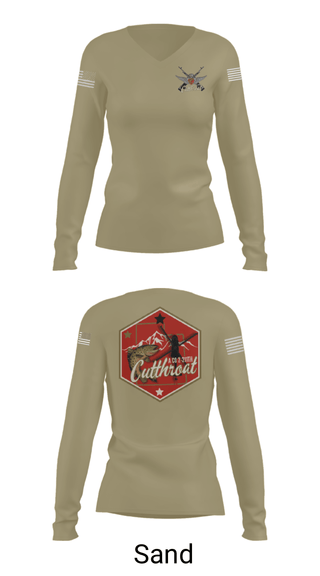 Women's Long Sleeve Vneck Shirt, , Army, Teamtime, Team time, sublimation, custom sports apparel, team uniforms, spirit wear, spiritwear, sports uniforms, custom shirts, team store, custom team store, fundraiser sports, apparel fundraiser