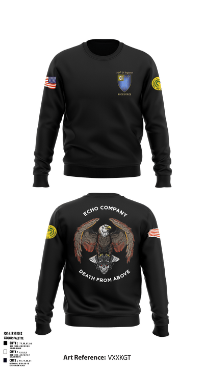 E Co 3-34 IN REG “Death from above” 14936905 Crew Neck Sweatshirt - 4