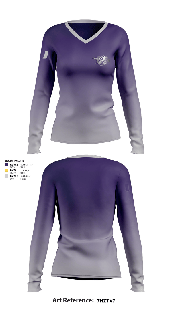 Women's Long Sleeve Vneck Shirt, San Antonio Predators Basketball, Men's Basketball, Teamtime, Team time, sublimation, custom sports apparel, team uniforms, spirit wear, spiritwear, sports uniforms, custom shirts, team store, custom team store, fundraiser sports, apparel fundraiser
