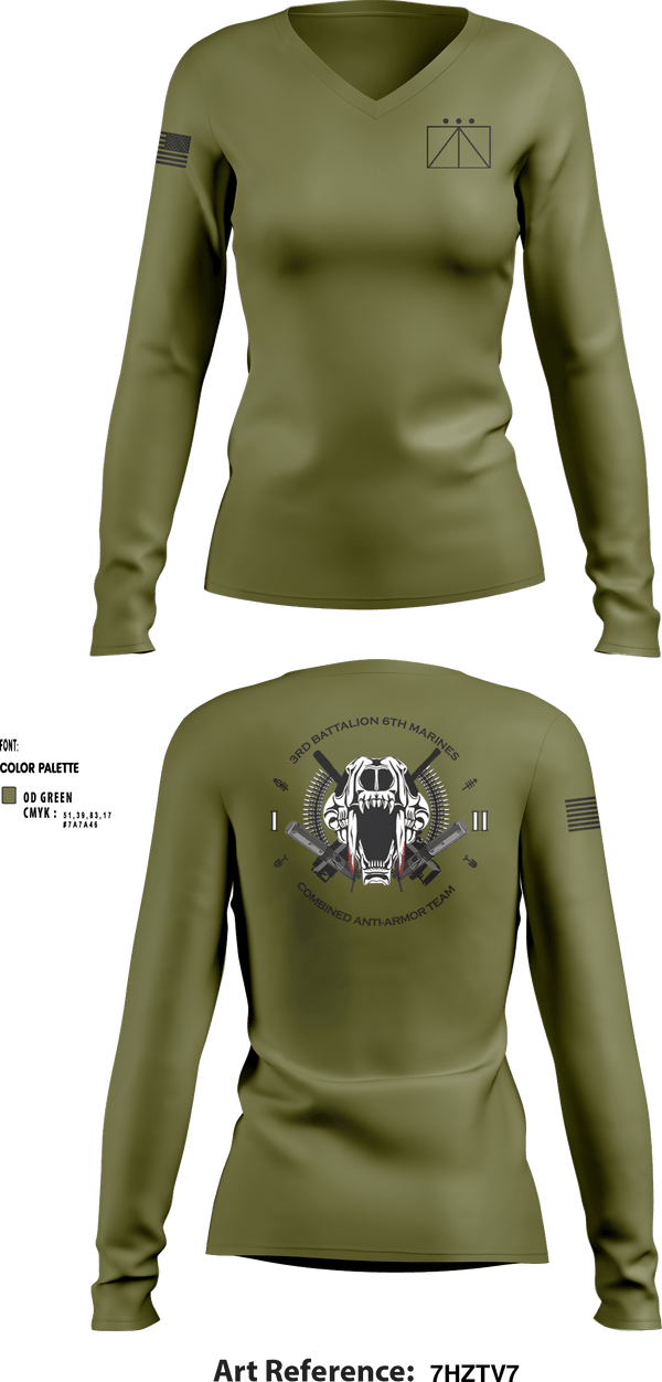 Women's Long Sleeve Vneck Shirt, , Marines, Teamtime, Team time, sublimation, custom sports apparel, team uniforms, spirit wear, spiritwear, sports uniforms, custom shirts, team store, custom team store, fundraiser sports, apparel fundraiser