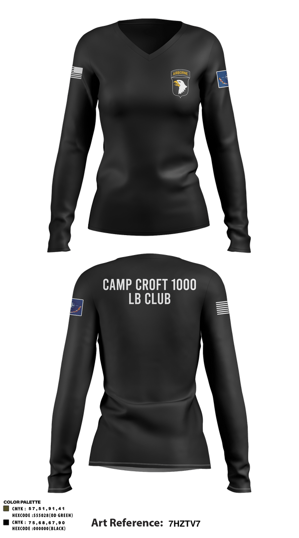 Women's Long Sleeve Vneck Shirt, , Army, Teamtime, Team time, sublimation, custom sports apparel, team uniforms, spirit wear, spiritwear, sports uniforms, custom shirts, team store, custom team store, fundraiser sports, apparel fundraiser