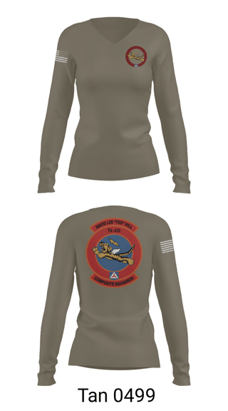 Women's Long Sleeve Vneck Shirt, , Air Force, Teamtime, Team time, sublimation, custom sports apparel, team uniforms, spirit wear, spiritwear, sports uniforms, custom shirts, team store, custom team store, fundraiser sports, apparel fundraiser