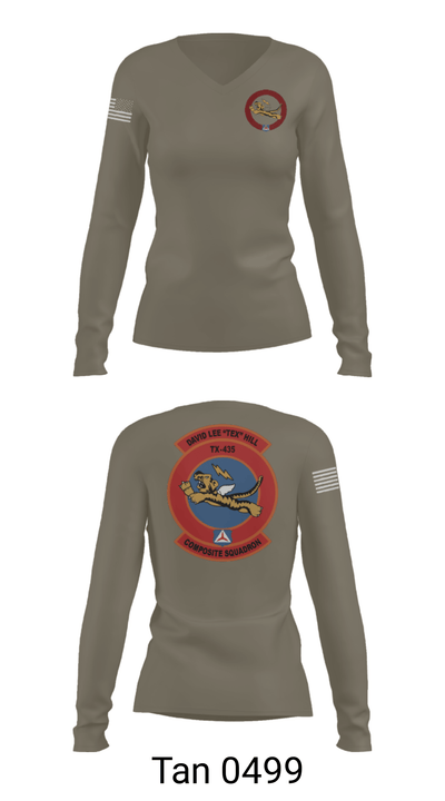 David Lee “Tex” Hill Composite Squadron 94056654 Women's Long Sleeve V-neck Shirt - 40