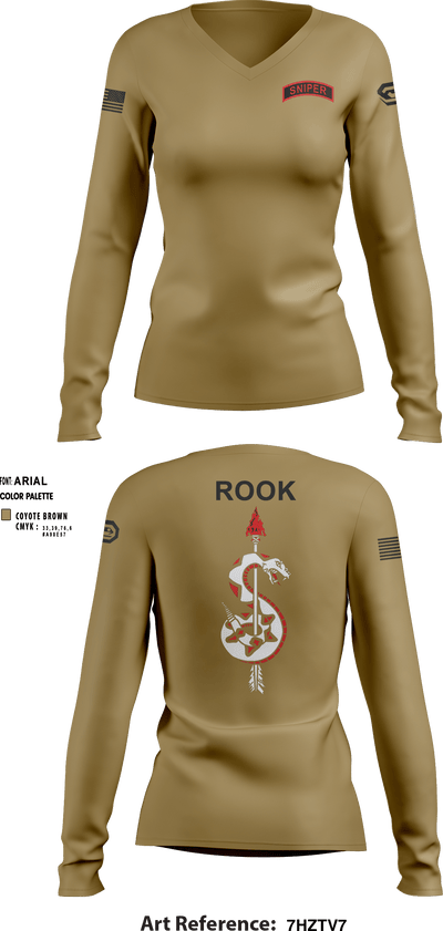 Rook 25414745 Women's Long Sleeve V-neck Shirt - 3