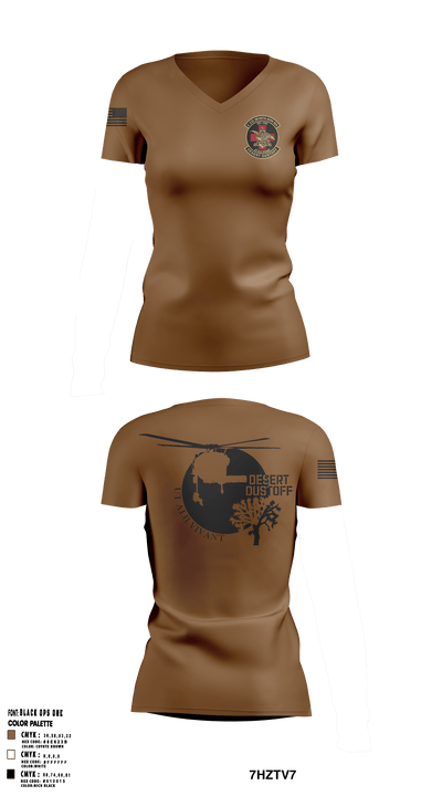 Desert Dustoff 78668049 Women's Short Sleeve V-neck Shirt - 2
