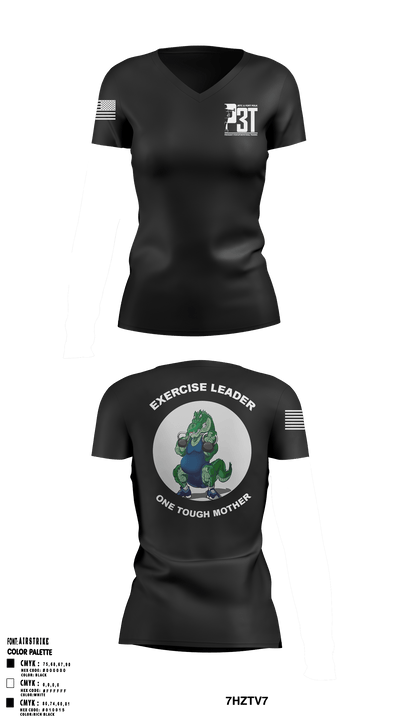P3T 45454486 Women's Short Sleeve V-neck Shirt - 1